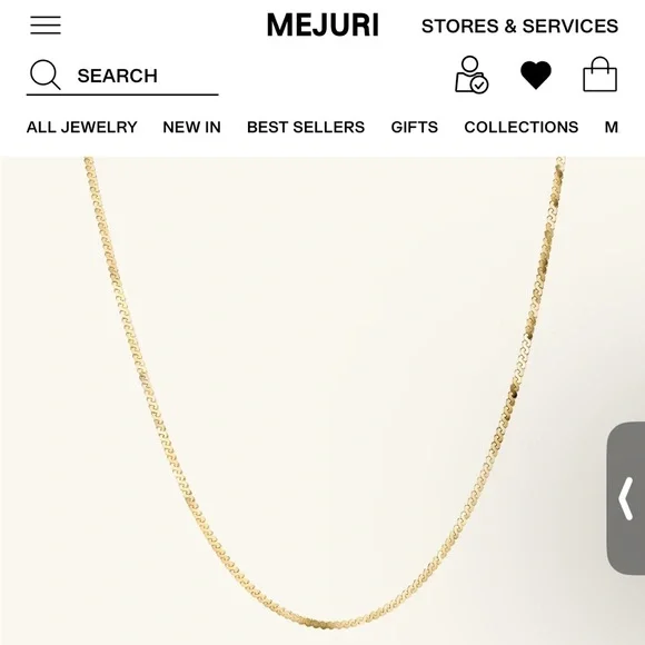 Mejuri 14K Solid Gold Serpentine Necklace 16 inches - Picture 1 of 8